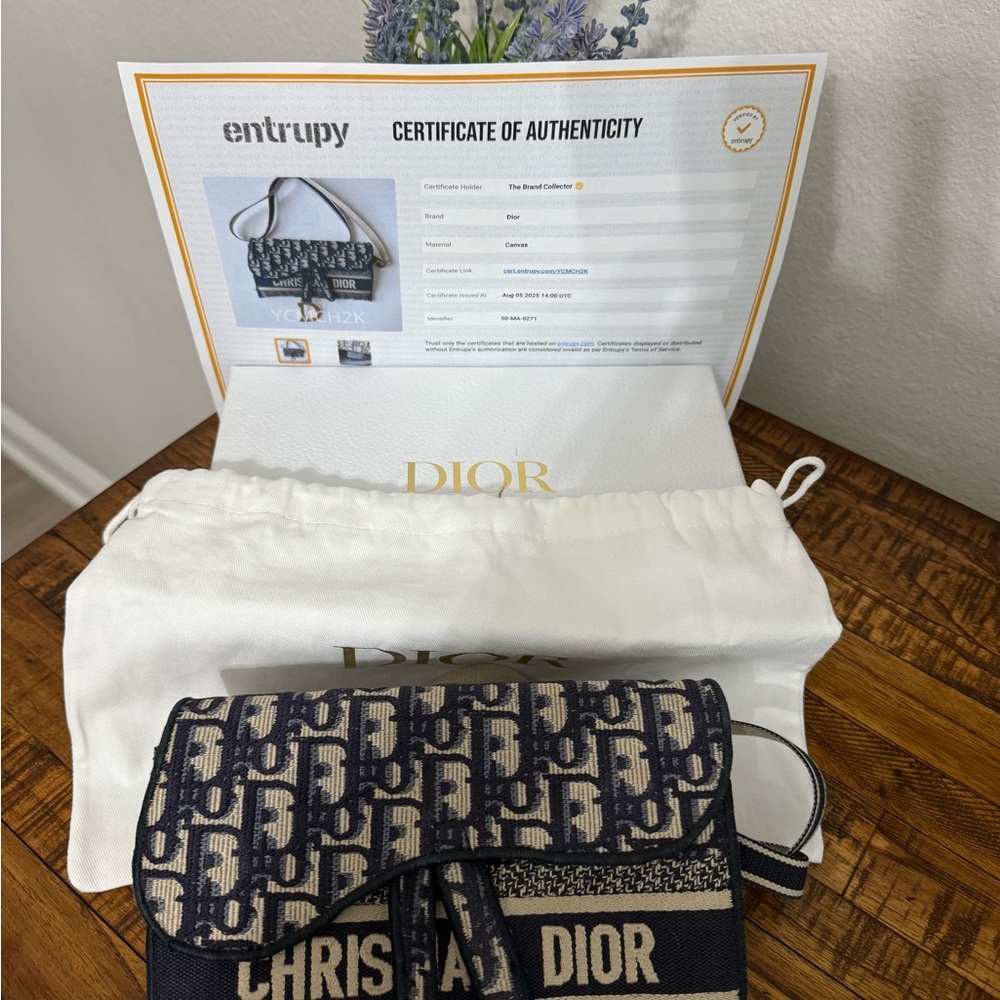 Dior Blue and Cream Belt/Crossbody Bag - Picture 11 of 12